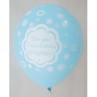  Pastel Blue Happy Birthday AR Gorgeous Printed Balloons